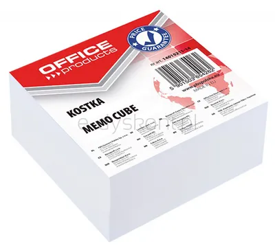 Office Products Kostka Klejona, 85X85X40Mm, Biała