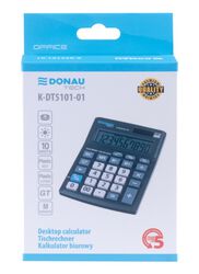 Donau Kalkulator biurowy TECH OFFICE, 10-cyfr. wyświetlacz, wym. 137x101x30mm, czarny