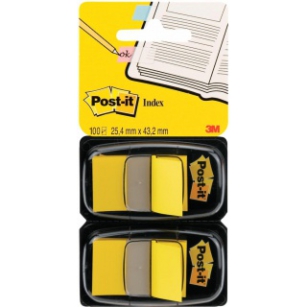 Zakładki Indeksujące Post-It (680-Y2Eu), Pp, 25,4X43,2Mm, 2X50 Kart., Żółte
