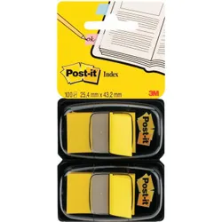 Post-It Zakładki indeksujące (680-Y2EU), PP, 25,4x43,2mm, 2x50 kart., żółte 