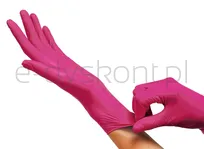 Rękawice nitrylowe bezpudrowe MAXTER, 100 szt., rozmiar S, różowe - 4