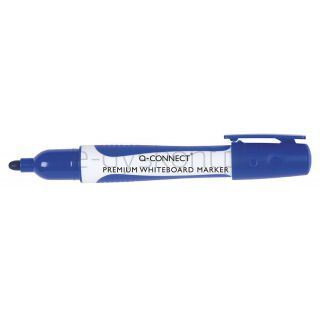 Q-Connect Marker do tablic Premium, gum. rękojeść, okrągły, 2-3mm (linia), niebieski [BIURO]