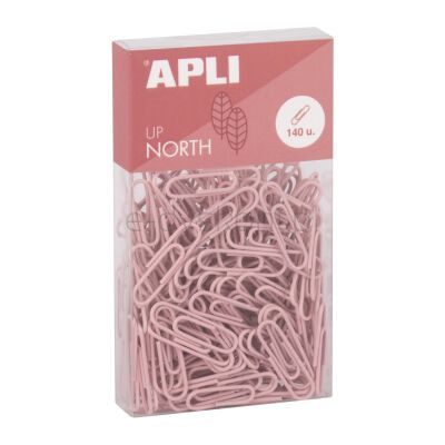 Apli Spinacze Okrągłe Up North, 28mm, 140szt., pudełko z zawieszką, różowe