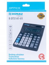Donau Kalkulator biurowy TECH OFFICE, 14-cyfr. wyświetlacz, wym. 201x155x35mm, czarny