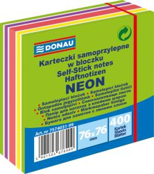 Donau Kostka samoprzylepna 76X76Mm, 1X400 Kart., Neon-Pastel, Mix Zielony