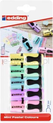 Edding Mini Zakreślacz Pastelowy E-7/5 Bl 1-3Mm, 5 Szt., Blister, Mix Kolorów