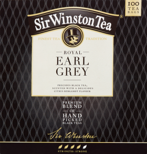 Sir Winston Tea Royal Earl Grey Aromatyzowana Herbata Czarna 175 G (100 X 1,75 G)