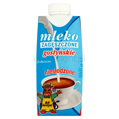 Gostyń Mleko Zagęszczone Niesłodzone 7,5% Tłuszczu 350G/ K - 18 Szt