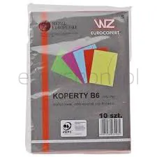 Koperta B-6 apla Couvertic, mix kolorów, (foliowana po 10 sztuk)
