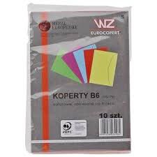 Koperta B-6 apla Couvertic, mix kolorów, (foliowana po 10 sztuk)