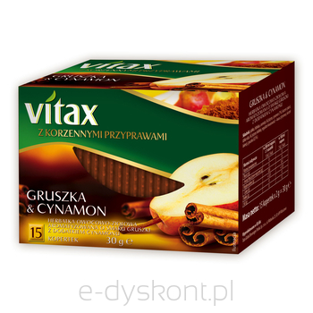 Vitax Herbata GruszkaCynamon 15 Torebek X 2G W Kopertkach