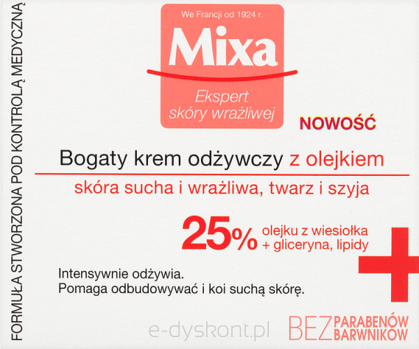 Mixa Bogaty Krem Odżywczy Z Olejkiem 50 Ml