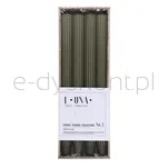 Świeca stołowa długa ryflowana DONAU HOME, 25x300 mm, 4 szt., khaki - 2