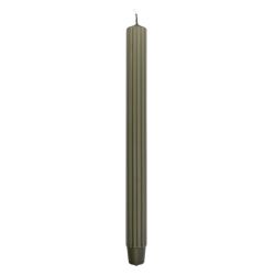 Donau HOME Świeca stołowa długa ryflowana 25x300 mm, 4 szt., khaki