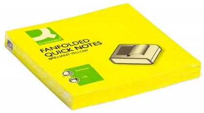 Bloczek samoprzylepny Q-CONNECT Brilliant Z-Notes, 76x76mm, 100 kart., neon, żółty
