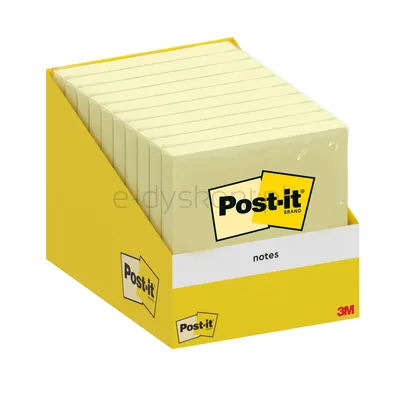 Karteczki Samoprzylepne Post-It, 76X76Mm, 1X100 Kart., Kanarkowy Żółty