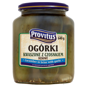 Provitus Ogórki Kwaszone Z Czosnkiem  640G