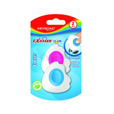Keyroad Gumka Do Ścierania exraser plus, 2 szt., blister, mix kolorów