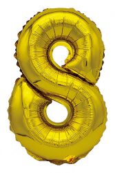 Part Go Balon foliowy cyfra 8, 80cm, złoty