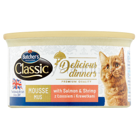 Butcher's Delicious Dinners Cat Z ŁoSosiem I Krewetkami Mus 85G