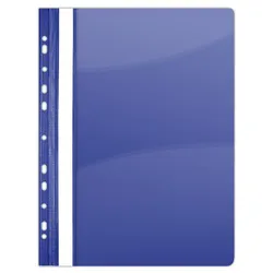 Donau Skoroszyt PVC, A4, twardy, 150/160mikr., wpinany, granatowy