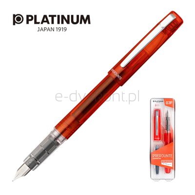 Platinum Pióro Wieczne Prefounte Vermilion Orange, F, W Plastikowym Opakowaniu, Na Blistrze, Pomarańczowe 