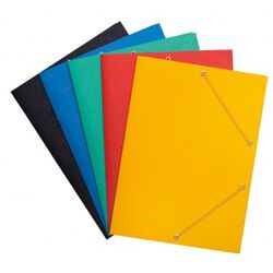 Office Products Teczka z gumką, preszpan, A4, 390gsm, 3-skrz., mix kolorów