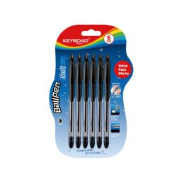Keyroad Długopis Klasyczny Ball Pen Soft Jet, 0,7 Mm, 6 Szt., Blister, Czarny