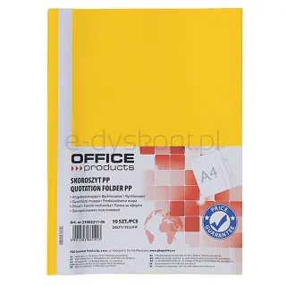 Office Products Skoroszyt, 120/180 mic, PP, żółty