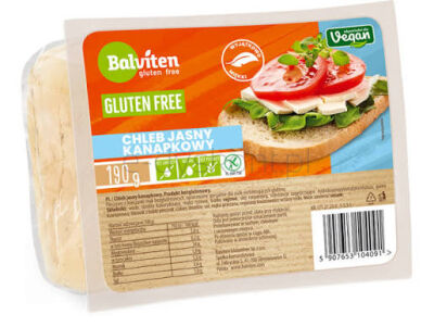 Balviten Chleb Jasny Kanapkowy 190G. Produkt Bezglutenowy