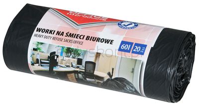 Office Products Worki na śmieci biurowe mocne (LDPE), 60l, 20szt., czarne