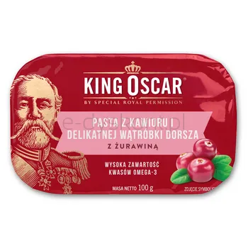 King Oscar Pasta Z Kawioru I Delikatnej Wątróbki Dorsza Z Żurawiną 100G