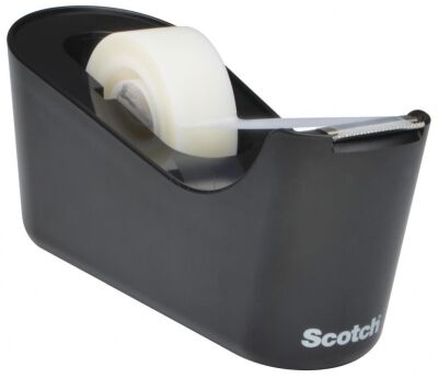 Scotch Dyspenser Do Taśm (C-18B), W Zestawie Taśma Magic 19Mmx33M, Czarny