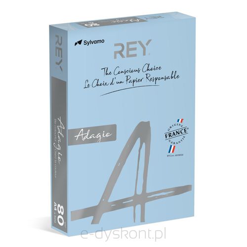 Papier Ksero Rey Adagio, A4, 80Gsm, 01 Niebieski Pastel *Ryada080X419 R200, 500 Ark.