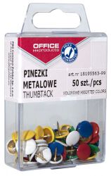 Office Products Pinezki Kolorowe W Pudełku, 50Szt., Mix Kolorów 
