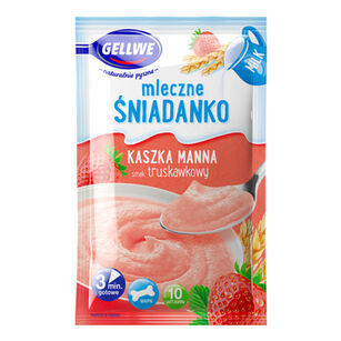 Gellwe Mleczne Śniadanko Kaszka Manna Smak Truskawkowy 50 G