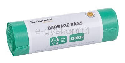 Donau Home Worki na śmieci do segregacji, szkło (LDPE), 120l, 10 szt., zielone