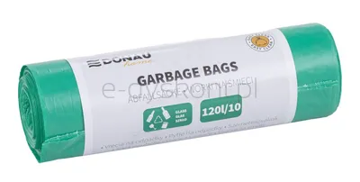 Worki na śmieci DONAU HOME, do segregacji, szkło (LDPE), 120l, 10 szt., zielone