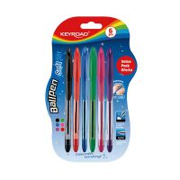 Keyroad Długopis klasyczny  Ball Pen Soft Jet, 0,7 mm, 6 s.zt, blister, mix kolorów [BIURO]