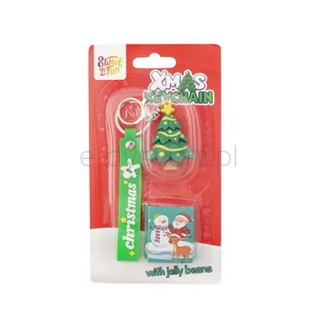 Sweet'nFun Xmas Key Chain Jelly Beans Zabawka świąteczna Brelok na klucze z fasolkami żelowymi 5 g