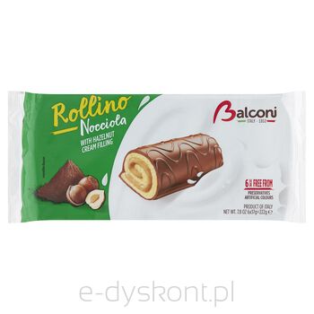 Balconi Rollino Nocciola Rolki Biszkoptowe Z Kremem Orzechowym W Polewie 222 G