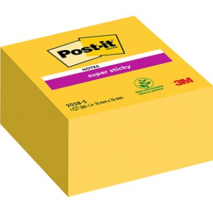 Kostka Samoprzylepna Post-It Super Sticky (2028-S), 76X76Mm, 1X350 Kart., Ultra Żółta