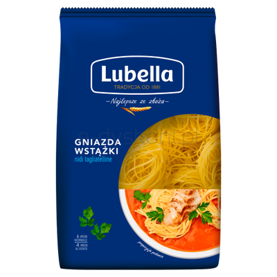 Lubella Makaron Gniazda Wstążki 400 G