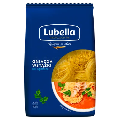 Lubella Makaron Gniazda Wstążki 400 G