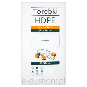 Hdpe Torebki Spożywcze 14X4X26 Cm 1000 Sztuk