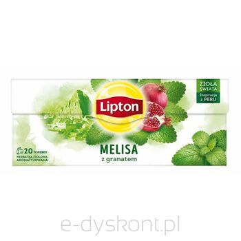 Lipton Herbata Melisa Z Granatem 20 Torebek. Herbatka Ziołowa Aromatyzowana 24G