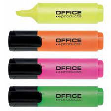 Office Products Zakreślacz fluorescencyjny, 2-5mm (linia), 4szt., mix kolorów [BIURO]