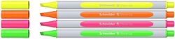 Zestaw zakreślaczy SCHNEIDER Shine-Up, 1-4mm, 4 szt., pudełko z zawieszką, mix kolorów