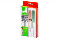 Marker do tablic Q-CONNECT Premium, gum. rękojeść, okrągły, 2-3mm (linia), 4szt., mix kolorów / KF26113